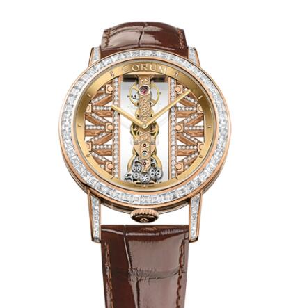 Review Copy Corum Golden Bridge 43 Rose Gold Baguette Watch B113/03252 - 113.990.85/0F02 GG85R